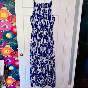 Blue Patterned Maxi Dress